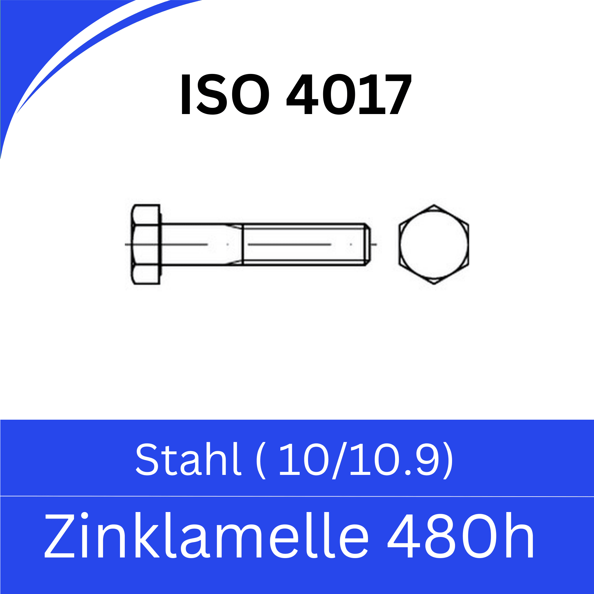 Bild für Kategorie ➤ Kategorie: ISO 4017 Stahl (10/10.9) Zinklamelle 480h